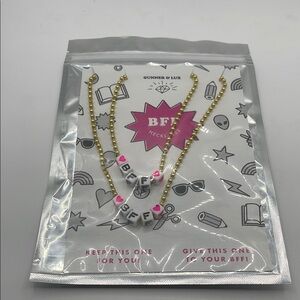 BFF Necklace Set - Pink and Gold Gunner &‎ Lux